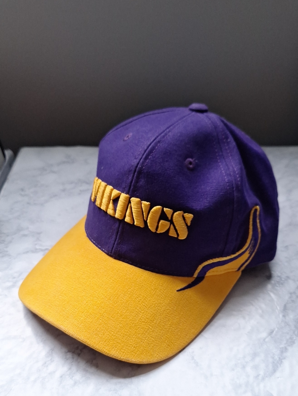 Purple and Gold One Size Fits All Baseball Cap with Embroidered 'VIKINGS'